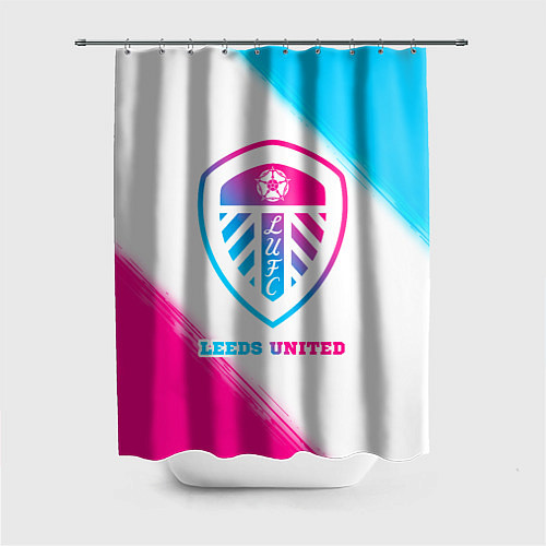 Шторка для ванной Leeds United Neon Gradient / 3D-принт – фото 1