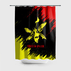 Шторка для душа Linkin Park желто-красный, цвет: 3D-принт