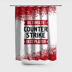 Шторка для ванной Counter Strike: красные таблички Best Player и Ult