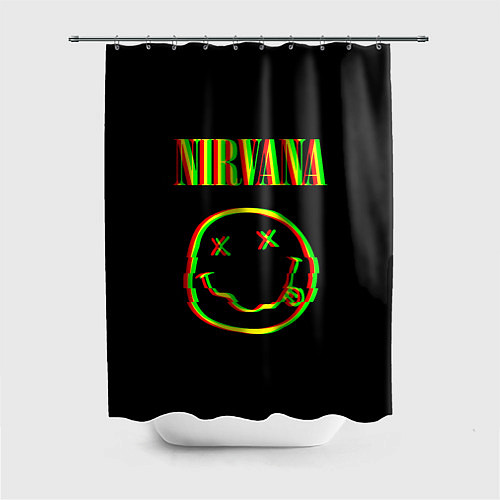 Шторка для ванной Nirvana глитч / 3D-принт – фото 1