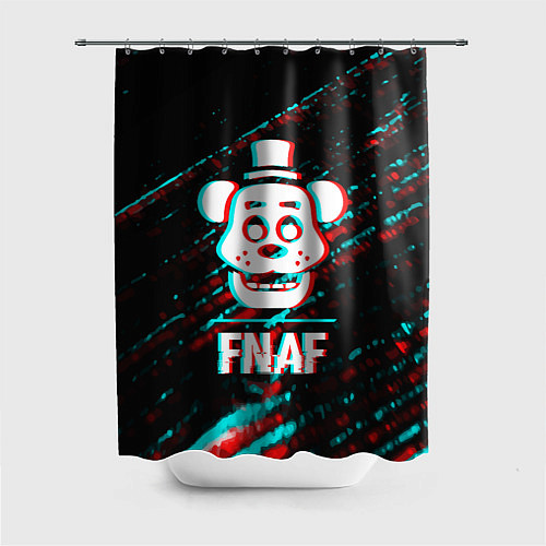 Шторка для ванной FNAF в стиле Glitch Баги Графики на темном фоне / 3D-принт – фото 1