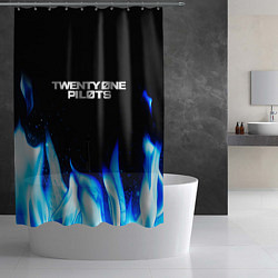 Шторка для душа Twenty One Pilots Blue Fire, цвет: 3D-принт — фото 2