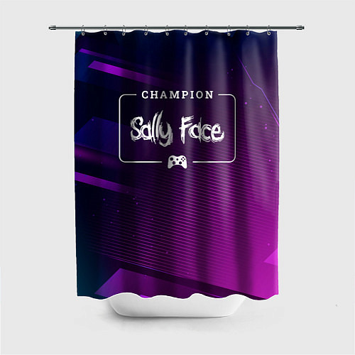 Шторка для ванной Sally Face Gaming Champion: рамка с лого и джойсти / 3D-принт – фото 1