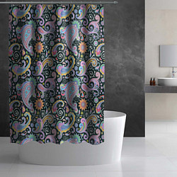 Шторка для душа Узоры Роспись Орнамент, цвет: 3D-принт — фото 2