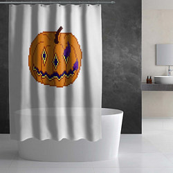 Шторка для душа Тыква-голова всадника, Джека, PixelArt, цвет: 3D-принт — фото 2