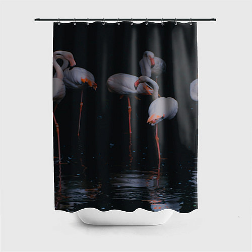 Шторка для ванной Фламинго - вода / 3D-принт – фото 1