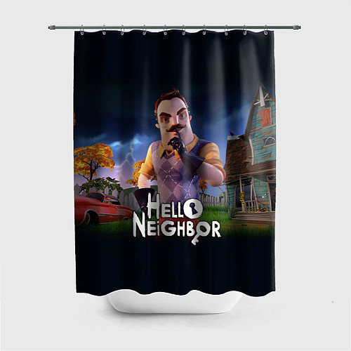 Шторка для ванной Hello Neighbor игра Привет сосед / 3D-принт – фото 1