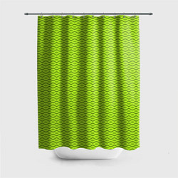 Шторка для душа Зеленые абстрактные линии, цвет: 3D-принт