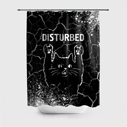 Шторка для ванной Группа Disturbed и Рок Кот