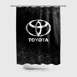 Шторка для ванной Toyota с потертостями на темном фоне