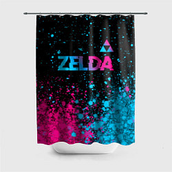 Шторка для ванной Zelda Neon Triforce