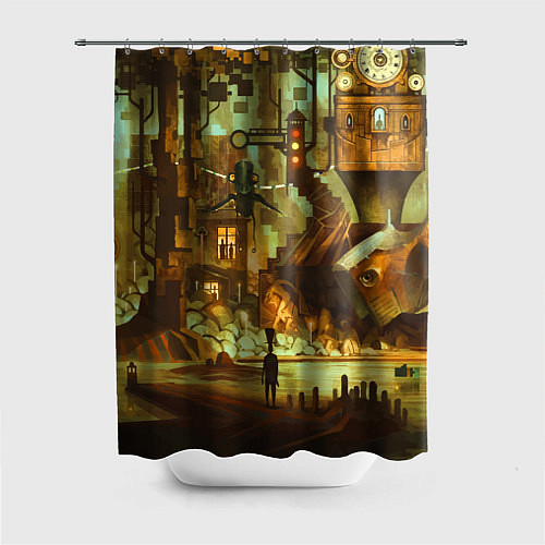 Шторка для ванной Cool Steampunk painting / 3D-принт – фото 1