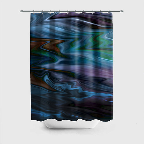 Шторка для ванной Сине-зеленый абстрактный размытый узор / 3D-принт – фото 1