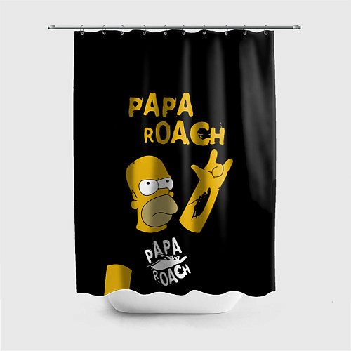 Шторка для ванной Papa Roach, Гомер Симпсон / 3D-принт – фото 1
