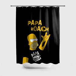 Шторка для душа Papa Roach, Гомер Симпсон, цвет: 3D-принт