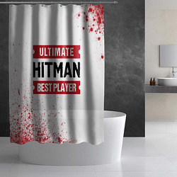 Шторка для душа Hitman: красные таблички Best Player и Ultimate, цвет: 3D-принт — фото 2