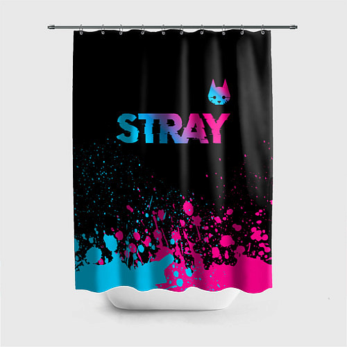 Шторка для ванной Stray - neon gradient logo / 3D-принт – фото 1