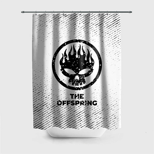 Шторка для ванной The Offspring с потертостями на светлом фоне / 3D-принт – фото 1