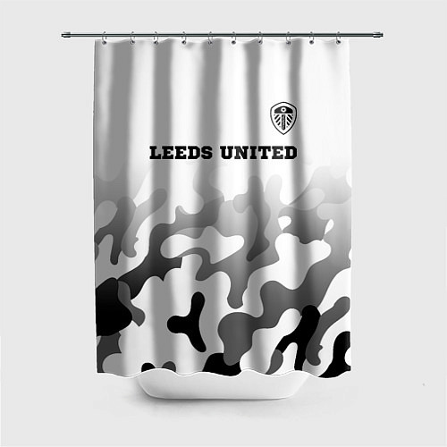 Шторка для ванной Leeds United sport на светлом фоне: символ сверху / 3D-принт – фото 1