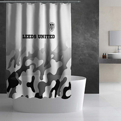 Шторка для душа Leeds United sport на светлом фоне: символ сверху, цвет: 3D-принт — фото 2