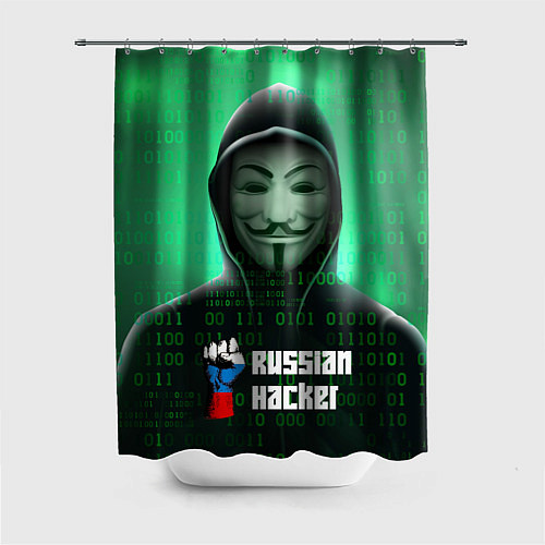 Шторка для ванной Russian hacker green / 3D-принт – фото 1