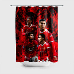 Шторка для душа Криштиану Роналду Манчестер Юнайтед, цвет: 3D-принт