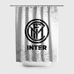 Шторка для душа Inter с потертостями на светлом фоне, цвет: 3D-принт