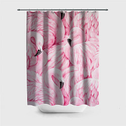 Шторка для ванной Pink Flamingos