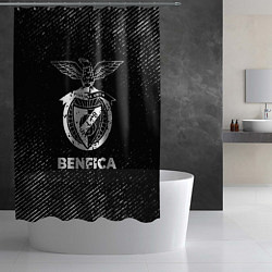 Шторка для душа Benfica с потертостями на темном фоне, цвет: 3D-принт — фото 2