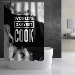 Шторка для душа Worlds okayest cook - dark, цвет: 3D-принт — фото 2