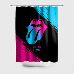 Шторка для душа Rolling Stones - neon gradient, цвет: 3D-принт