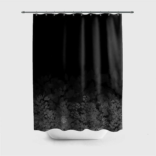 Шторка для ванной Листва на темном фоне / 3D-принт – фото 1