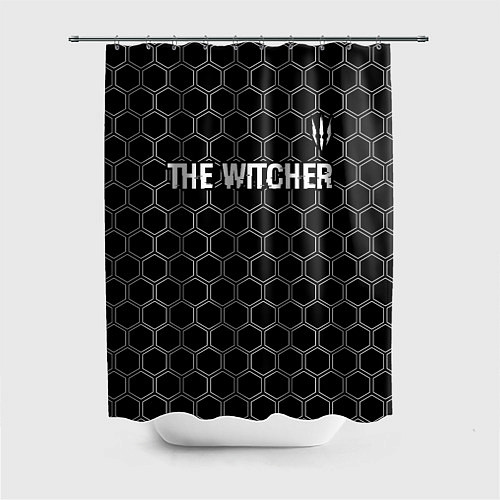Шторка для ванной The Witcher glitch на темном фоне: символ сверху / 3D-принт – фото 1