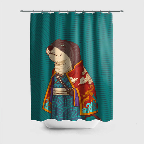 Шторка для ванной Выдра самурай / 3D-принт – фото 1