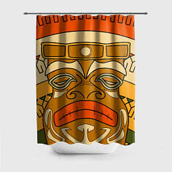 Шторка для душа Polynesian tiki APATHY, цвет: 3D-принт