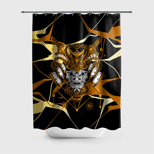 Шторка для ванной Золотая маска демона / 3D-принт – фото 1