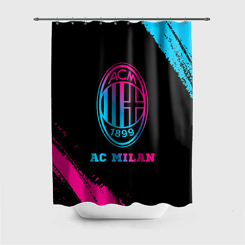 Шторка для ванной AC Milan - neon gradient / 3D-принт – фото 1