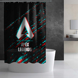 Шторка для душа Apex Legends в стиле glitch и баги графики на темн, цвет: 3D-принт — фото 2