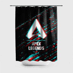 Шторка для ванной Apex Legends в стиле glitch и баги графики на темн