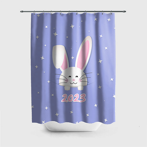 Шторка для ванной Кролик - символ 2023 года / 3D-принт – фото 1