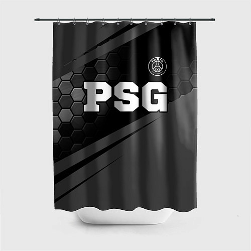 Шторка для ванной PSG sport на темном фоне: символ сверху / 3D-принт – фото 1