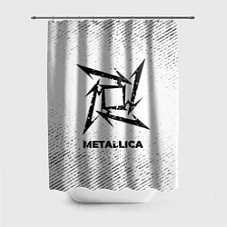 Шторка для ванной Metallica с потертостями на светлом фоне
