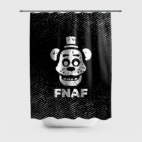 Шторка для ванной FNAF с потертостями на темном фоне / 3D-принт – фото 1