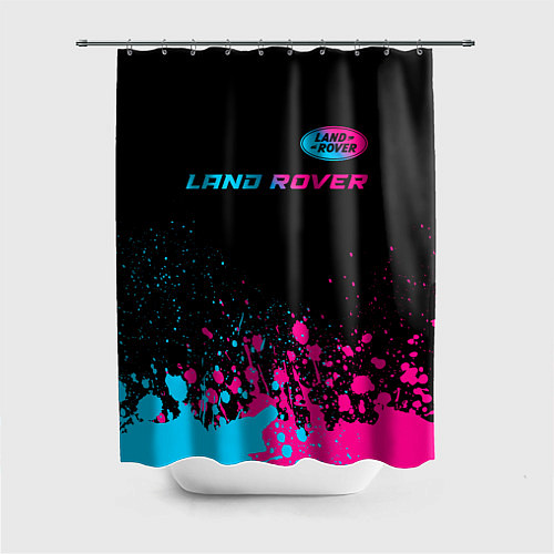 Шторка для ванной Land Rover - neon gradient: символ сверху / 3D-принт – фото 1