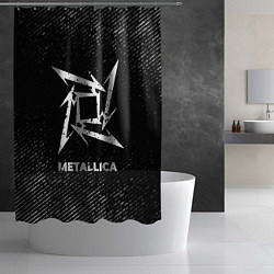 Шторка для душа Metallica с потертостями на темном фоне, цвет: 3D-принт — фото 2