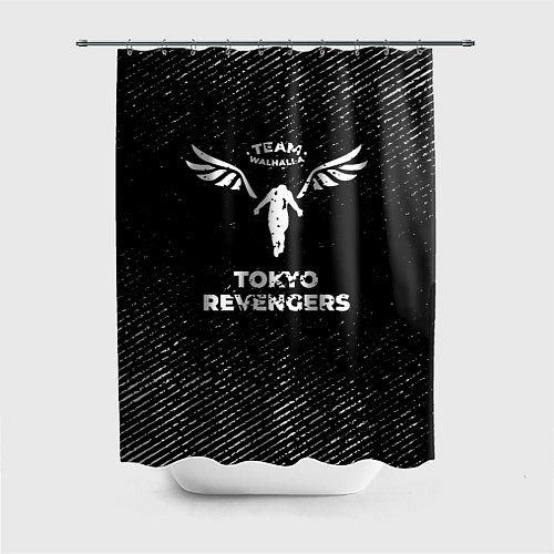 Шторка для ванной Tokyo Revengers с потертостями на темном фоне / 3D-принт – фото 1
