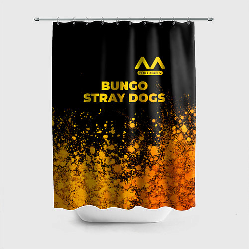 Шторка для ванной Bungo Stray Dogs - gold gradient: символ сверху / 3D-принт – фото 1