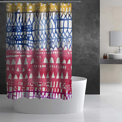 Шторка для душа Абстракция Город Эдварда Мунка, цвет: 3D-принт — фото 2