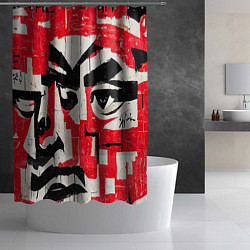 Шторка для душа Уличная гранж абстракция, цвет: 3D-принт — фото 2