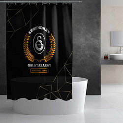 Шторка для душа Лого Galatasaray и надпись legendary football club, цвет: 3D-принт — фото 2